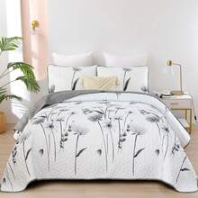 3 Pieces Blue Floral Quilt Set, One Set Included 1 Bedspread With 2 Pillowcases, Twin Full Queen King Size Botancal Leaves Bedding Sets Soft Grayish Blue Gradient Lightweight Microfiber Coverlet Set For All Season, Home Bedroom Decro,Christmas Day Gifts Home Decor Room Decor Bedroom Decor Bed Comforter Set Mothers Day Gift Wedding Decorations - Blue - View 35