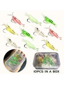 10/30pcs Bionic Shrimp Fishing Lures, Bionic Bait With Hook, Soft Shrimp, Fishing Shrimp Lures - Multicolor - View 8