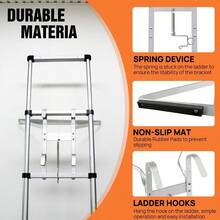 Heavy Duty Aluminium Ladder Stand Off I-Type Stay - Lightweight, Easy To Install & Disassemble Accessory Helps Stop Slipping From Side To Side - Silver - View 4