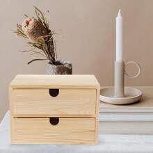 1pc Wooden Desktop Multi-Drawer Storage Box, Jewelry Organizer Cabinet For Office, Bedside, Dorm