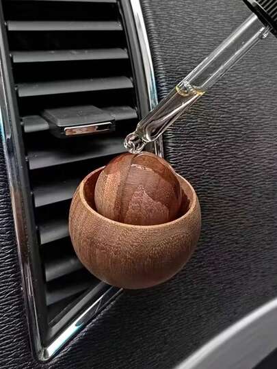 1pc Wooden Car Air Freshener Vent Clip, Decor Accessory To Improve Air Quality With Long-Lasting Fragrance, Ideal Gift For Holidays, Families, Husbands And Fathers, Battery-Free