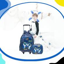 Girls Rolling Backpack With Lunch Box And Pencil Case, Suitable For Elementary School Students, Children's Travel Luggage, Designed For Girls