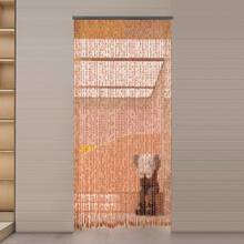 Bamboo Wood Beaded Curtain, 52 Strings Natural/Walnut Door Curtain, Bamboo And Wooden Doorway Curtain, 52-String Natural Bead Partition, Large Door Curtain For Privacy, Room Divider, Wall Decor, Vintage & Bohemian Style,  79x35 Inch Room Divider For Doorway, Window, Boho & Rustic Decor, Noise Reducing, Includes Wooden Track & Rings - màu nâu cà phê - Xem 4