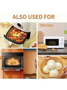 200/150/100/50 Sheets Parchment Paper With Wavy Edges - Heat Resistant Up To 450°F, Non-Stick & Leak-Proof, Suitable For 5-8 Quart Air Fryer/Oven - Family Pack - Wood Color - View 6