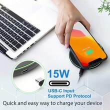 15W Wireless Charger Compatible With IPhone 17, 16, 15, 14, 13, 12, X Pro Max, Induction Fast Charging Pad Base, Compatible With Xiaomi - K8 Disc - View 8