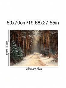 1幅冬季森林小径墙画，复古雪景森林风光，阴郁森林花卉可打印墙画，暗黑哥特风格风景画，送给朋友的理想礼物，卧室艺术画，客厅装饰，办公室装饰，浴室装饰，墙画，墙面装饰，家居装饰，房间装饰，帆布墙画，海报，带框墙画，可选画框 - 彩色 - 查看 20