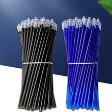 50pcs 0.5mm Erasable Gel Pen Refills - Large Capacity Blue/Black Ink, Washable, Great For School Writing! - Multicolor - View 2