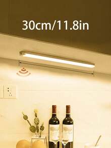 1 pieza Luz con sensor de movimiento, luz nocturna inalámbrica recargable por USB, alta luminosidad, apta para uso en interiores, lámpara LED con sensor de movimiento inteligente para gabinete, armario, dormitorio, cocina, escaleras, escritorio - Blanco - Ver 14