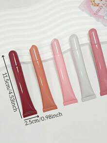 10毫升可重复使用挤压式唇膏管 - 时尚多色平盖塑料唇膏管，DIY美妆工具套装（含盖子），便携旅行补充装配件，美妆补充套装 | 时尚唇膏管 | 塑料材质，唇彩管 - 彩色 - 查看 8