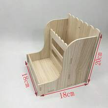 Multi-Functional Wooden Pet Grass Rack, Food Bowl, Water Dispenser