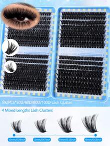 CMAYOME 640/592/576 Pieces D Fluffy Eyelash Set, Thickening Eyelash Extension Set, 3D Independent Eyelash Set, Artificial Sable Eyelash Set. Eyelash Curling Diameter: 10MM/11MM/12MM/13MM/14MM/15MM/16MM. Eyelash Extension Drama Eyelash Extension Set, Includes Lower Eyelashes. - Baby Blue - View 6