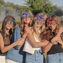 Eid Mubarak New Witch Hunter Theme Paper Glasses, Birthday Party Photo Props, K-POP Glasses Decorations, Family Gathering Props, Carnival Festival Supplies, Holiday Small Gifts, Festival Essentials, Suitable For Various Parties And Events Costumes And Accessories - Multicolor - View 3