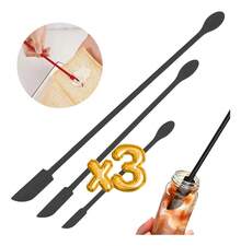 TendenciaEspátulas Largas Silicona Flexible Cocina Doble Punta 3pz FCalidad premium - Negro - Ver 10