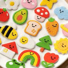 Cute Cartoon Colorful Icon Embroidered Cloth Patch, Ironing Sticker, Sewing Patch, For Clothes, Pants, Bags, Scarves, Hats, Jackets, T-Shirts, Decorative Sticker, DIY Phone Cases, Notebooks, Bags, Self-Adhesive - Multicolor - View 1