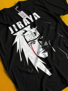 Tshirt-Shirt Jiraya Shirt Madara Kakashi Hinata Kurama (3) - 黑色 - 查看 1