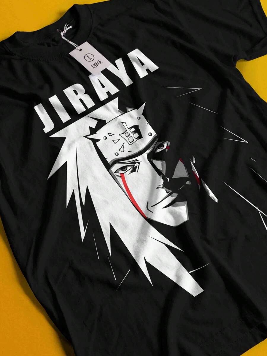 Tshirt-Shirt Jiraya Shirt Madara Kakashi Hinata Kurama (3) - 黑色 - 查看 1
