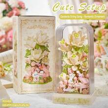 New Square Eternal Flower Strap Transparent Dust Cover, Independently Assembled Building Block Flowers, Simulated Flower Creative Ornaments, Display Ornaments, Suitable For Giving Friends Holiday Creative Gifts, Birthday Gifts - Multicolor - View 11