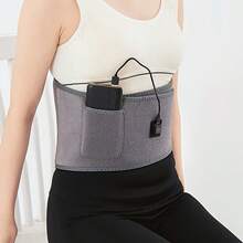 USB加热背垫 - 三档温度调节（低/中/高），带控制按钮面板，可调节腰带设计，适用于下背部、腰部、肩部和腿部 - 便携式USB供电加热背巾 - 彩色 - 查看 5