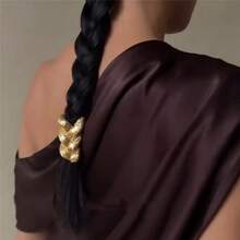 Women's Woven Metal Hair Scrunchies - Premium Elastic Hair Ties With Ponytail Hook, Multifunctional Hairstyle Accessory ,Hair Elastics ,Hair Rubber Bands ,Hair Rope - Multicolor - View 4