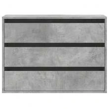 vidaXL Commode d'angle gris béton 80x41x58 cm ingénierie du bois - Gris - Voir 4