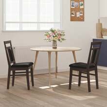 vidaXL Chaise de salle à manger 2 piezas marrón claro y negro - Marrón - Ver 3