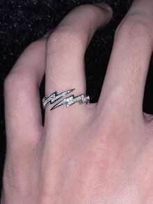 1pc Fashionable Niche Lightning Bolt Ring, Men's Accessory