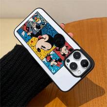Disney. ‌   What Mickey Mouse Patterned Phone Case Designed With Vibrant Comic Panels Featuring Beloved Characters. Compatible With  17, 16, 15, 14, 13, 12, And 11 Pro Models, With Shockproof Protection. A Fun Accessory For Fans Of All Ages, Perfect For Birthdays, Holidays, And Special Occasions..Holiday Accessories. - Black - View 4