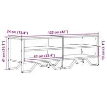 meuble TV vidaXL chêne sonoma 122x34x41 cm en bois d'ingénierie - Tabac - Voir 9
