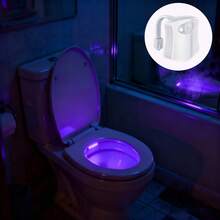 Đèn ngủ LED cảm biến chuyển động cho nhà vệ sinh, đèn phòng tắm nhiều màu sắc có thể điều chỉnh, dễ dàng chiếu sáng khu vực nhà vệ sinh, lắp đặt tiện lợi cho nhà ở, phòng tắm, trang trí phòng tắm hiện đại (Không bao gồm pin) - ánh sáng màu - Xem 3