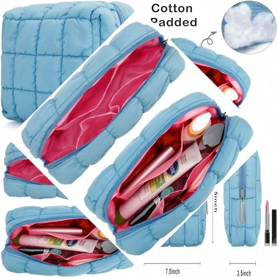Maquillaje y cosméticos bolsa acolchada con cierre para viaje y almacenamiento - como en la foto - Ver 1