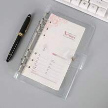 A5/A6/A7 Clear Loose Leaf Binder Cover, 6-Ring PVC Notebook Sleeve, DIY Diary - Clear - View 6
