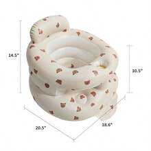 Inflatable Seat For Babies 3-36 Months, With Guardrail And Built-In Air Pump, Inflatable Floor Seat With Backrest, Inflatable Sit-To-Stand Chair For Home Use, Foldable Baby Seat - Bath And Play Seat, Portable Cushion, PVC Floor Seat, For Sitting Training