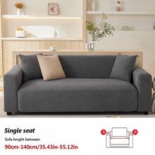 1件装现代简约全覆盖弹力防滑沙发套 - 四季通用提花天鹅绒保护套，宠物友好，防污防刮，适用于1-5座沙发（不含枕套） - 深灰色 - 查看 13