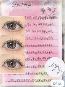 Lvcheryl 80/120片装自粘式假睫毛，无需胶水，打造自然妆效，适合日常及特殊场合，新手友好型DIY睫毛，易于佩戴，质地柔软，假睫毛，睫毛，簇状假睫毛，化妆 - 黑色 - 查看 8