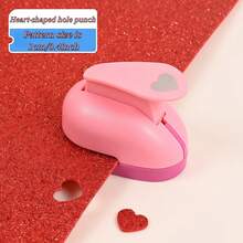 1/2pcs Small Heart Shaped DIY Embossing Stamp, Handmade Card Cutting Paper Tool, Fabric Art Printing Punch, Back To School Stationery Supplies - Multicolor - View 6