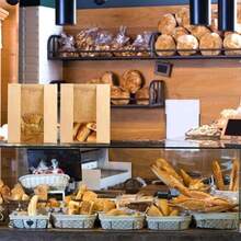 Paquete de 100 Bolsas de Pan para Pan Casero, Bolsas de Papel Kraft, Panadera con Ventana Frontal para Almacenamiento de Productos Horneados, 100 Calcomanas de Sellado (13.7x8.2x3.5 Pulgadas) - kraft+talla única - Ver 4