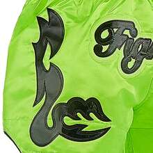 Black Floral Design Boxing Training Shorts, Suitable For Boxing, Fitness, MMA Training And Competitions - Green - View 5