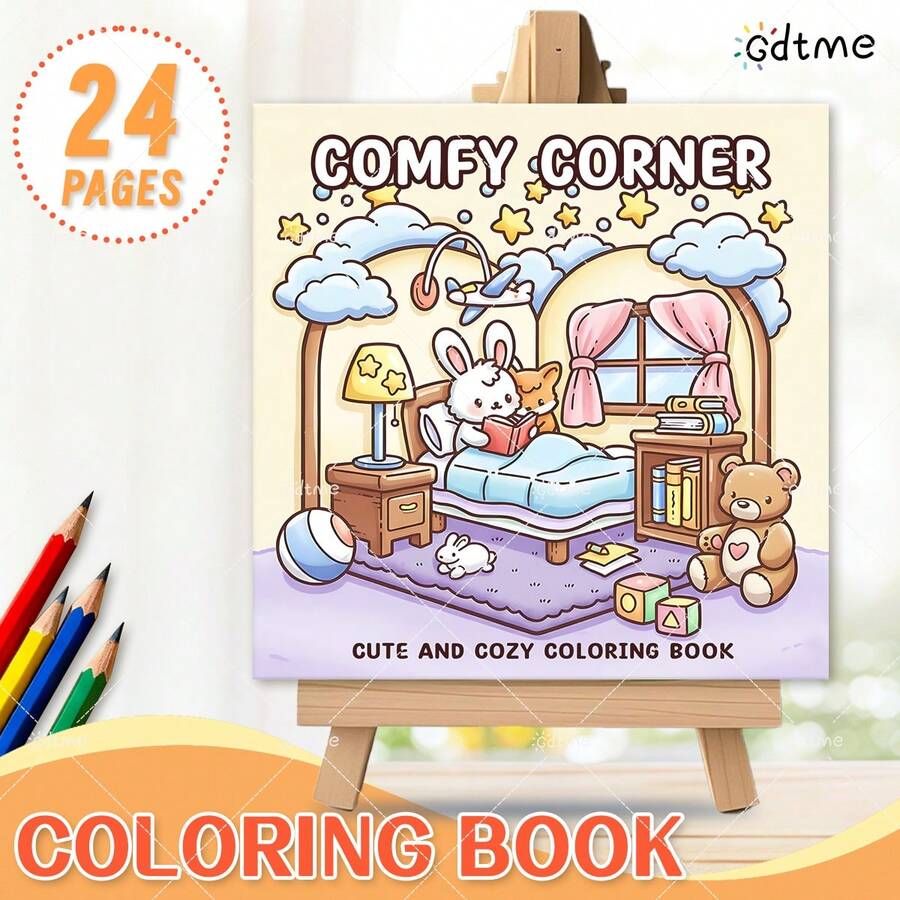 GDTME Cozy Corner: Adult Coloring Books With Fun Patterns, Cute Drawing Books, Perfect Gifts For Ramadan, Valentine's Day, Christmas Parties, Halloween And Birthdays - Adorable Scenes To Color, Stress Relief: Suitable For Friends Who Enjoy Coloring And Back To School Season (Warm Space Coloring)