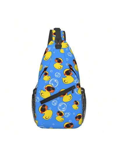 Mochila bandolera grande, bolso de hombro, diseño de pato con gafas de sol adecuado para hombres, mujeres y jóvenes, bolso bandolera multifuncional de alta calidad, bolso de pecho para viajes y senderismo, mochila excelente para pesca y ciclismo al aire libre