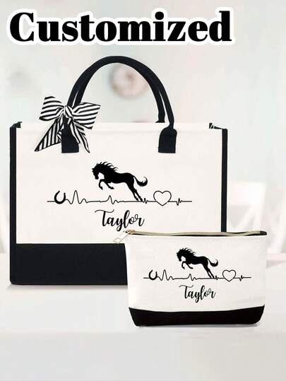 Personalized Horse Bag, Custom Horse Bag, Horseback Riding Bag, Horse Lover Gift, Equestrian Gift, Horse Owner Gift, Horse Riding Club Gifts