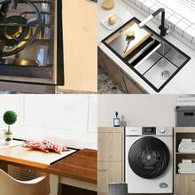 2/4件装不锈钢炉灶缝隙盖，长度可轻松调节，范围从13.8厘米到69.85厘米，宽度可调节2.01厘米，炉灶缝隙填充物，带微调套件，耐热装饰盖，适用于炉灶台面和台面之间。 - 彩色 - 查看 9