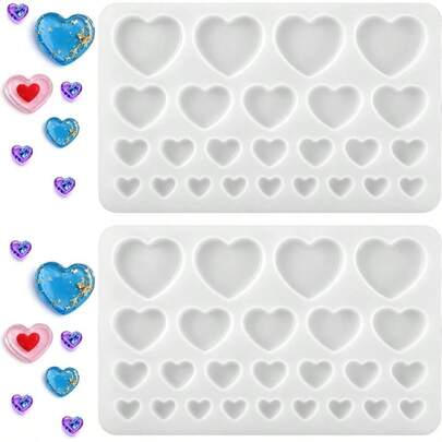 2 Pcs Heart Silicon…