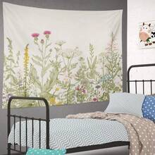 1PC,Floral Tapestry With Green White Spring Wall Hanging Tapestry,Daily Decorative Tapestry For Bedroom Living Room Dorm Green Eucalyptus Decoration For Bedroom,Living Room,Dorm - Multicolor - View 3