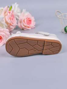 1 Pair Fashionable Cute Flat Shoes For Baby Girls, Infant Bowknot Shoes, All Season - White - View 12