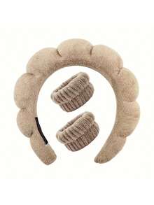 水疗海绵头带洗脸腕带套装，洗脸头带，护肤头带，卸妆护肤头带，淋浴头带，女士发饰礼品