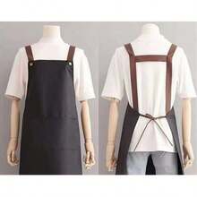 Adjustable Waterproof Apron With Pockets - Ideal For Crafts, Painting, Art, Baking And Cooking - Khaki - View 11