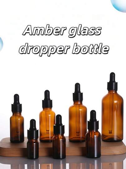 1/4/8/12pcs Amber Glass Dropper Bottles With Glass Dropper Dispenser, Suitable For Essential Oils, Aromatherapy, Perfume, Lab, Pharmaceuticals, Liquids, Travel, Glass Bottles With Glass Dropper, Home Decanting Bottles, Skincare Decanting Bottles, Storage Bottles, Skincare Storage, Cosmetics Storage, Essential Oil Bottles, Light-Blocking Glass Bottles, Sample Decanting Bottles, Travel Storage, Travel Decanting Bottles, Travel Essentials, On-The-Go Essentials