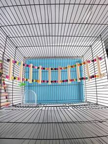 Colorful Wooden Beaded Bird Ladder Toy, Cute Minimalist Hanging Climbing Ladder For Exercise, Chewing And Boredom Relief, Suitable For Parrots, Parakeets And Other Small To Medium Pet Birds(Accessories Will Be Shipped In Random Colors) - Classic Straight Ladder - View 8