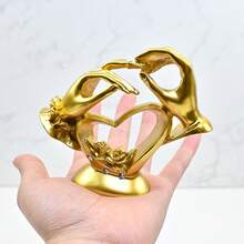 Heart & Hand Design Decoration Craft Best Gifts Birthday - Gold - View 6