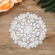 8 Pack White Crochet Doilies, 6.1in Handmade Round Lace Doilies, Vintage Cotton Placemats Rustic Table Mats For Tables Kitchen Dining Room Party Wedding Birthday Dressers Decoration - White - View 1